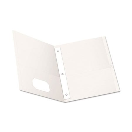 Tops Business Forms Oxford, Twin-Pocket Folders With 3 Fasteners, Letter, 1/2in Capacity, White, 25PK 57704